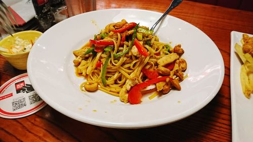 Close-up of food served in plate