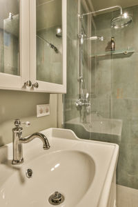 Close-up of sink in bathroom