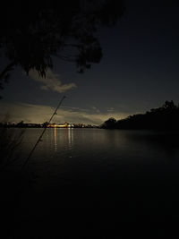 Scenic view of lake against sky at sunset