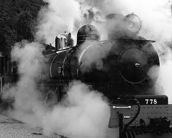 Smoke emitting from steam train