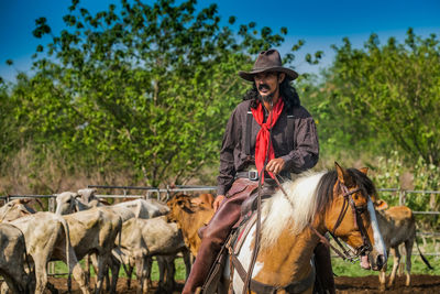 Man riding horse