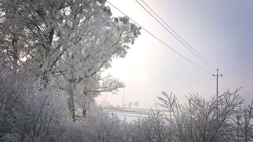 Low angle view of electricity pylon against sky