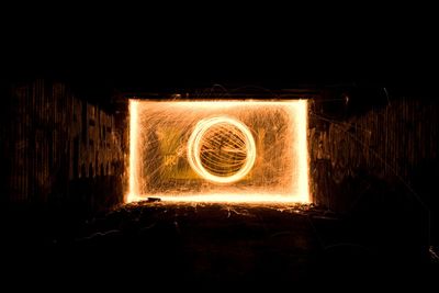 Light painting on wall at night