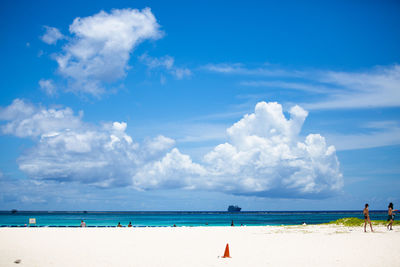 Scenic view of beach against sky