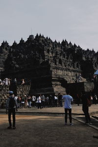 Group of people at historical building