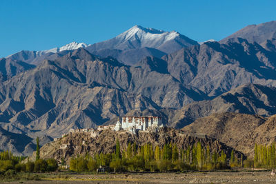 Scenic view of mountains against clear sky