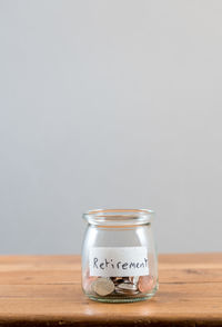 Close-up of jar on table