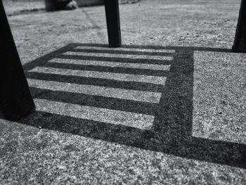 High angle view of shadow on street