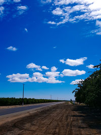 Scenic view of landscape against blue sky