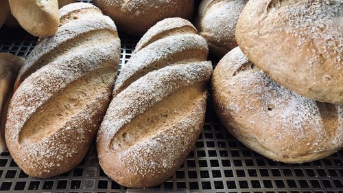 High angle view of bread on table