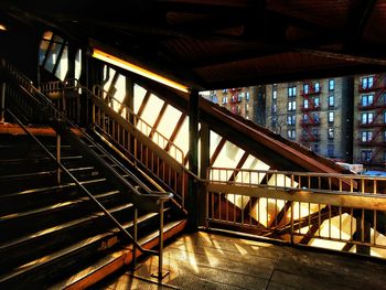 Empty staircase in building