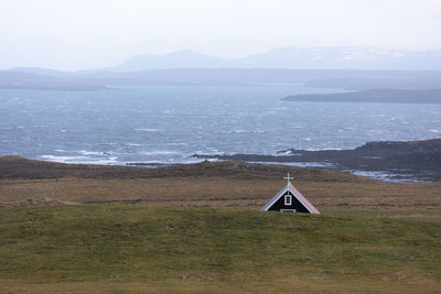 View of a typical church in grundarfjordur in the snaefelsness peninsula, iceland