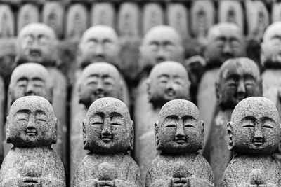 Full frame shot of jizo statues at hase temple