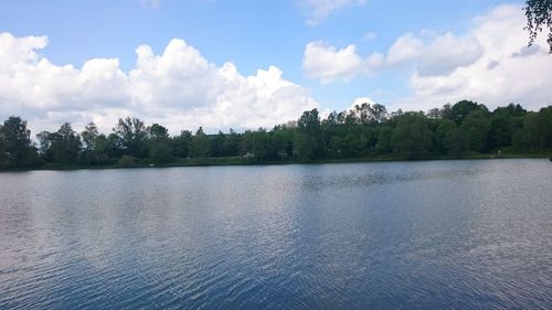 Panoramic view of lake against sky