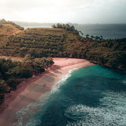 High angle view of sea against sky