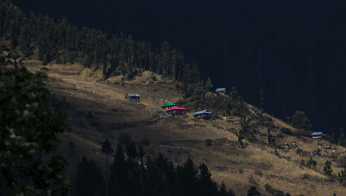 High angle view of cars on land