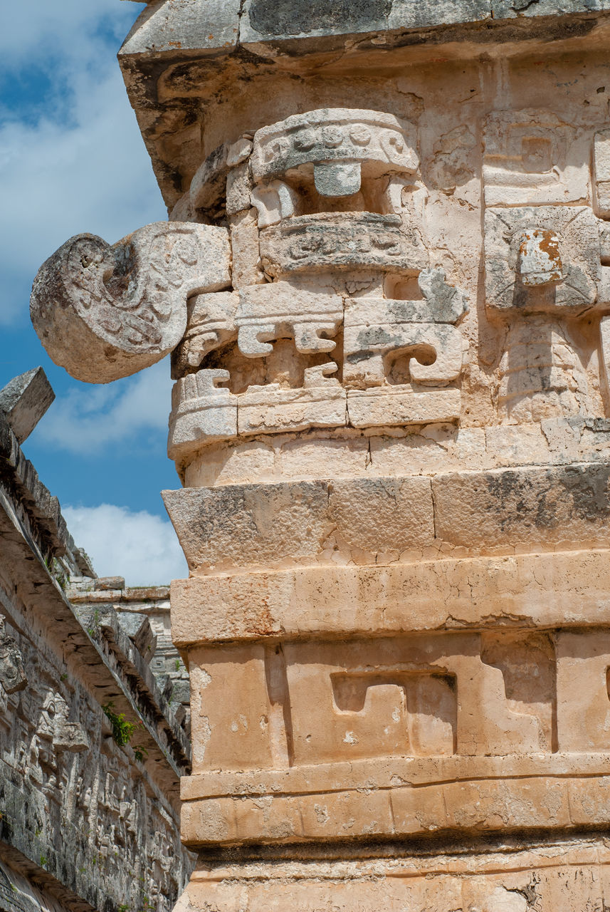 LOW ANGLE VIEW OF STATUE OF A TEMPLE