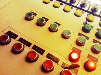 High angle view of computer keyboard