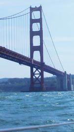 View of suspension bridge