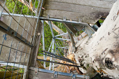 High angle view of abandoned truck