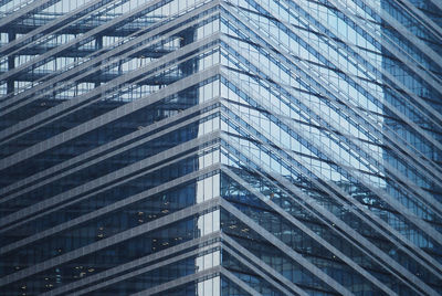 Low angle view of modern glass building in city