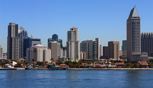 A view of san diego bay and downtown san diego on a spring day, california, 