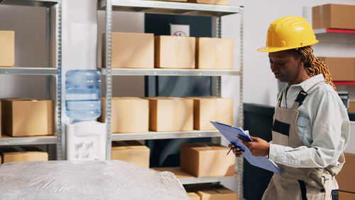 Engineer working in factory