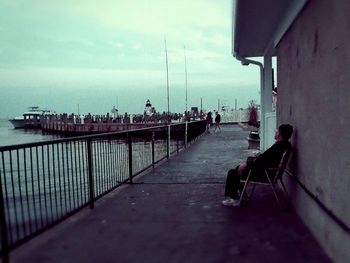 View of sea against cloudy sky