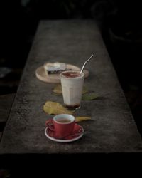 Close-up of coffee on table