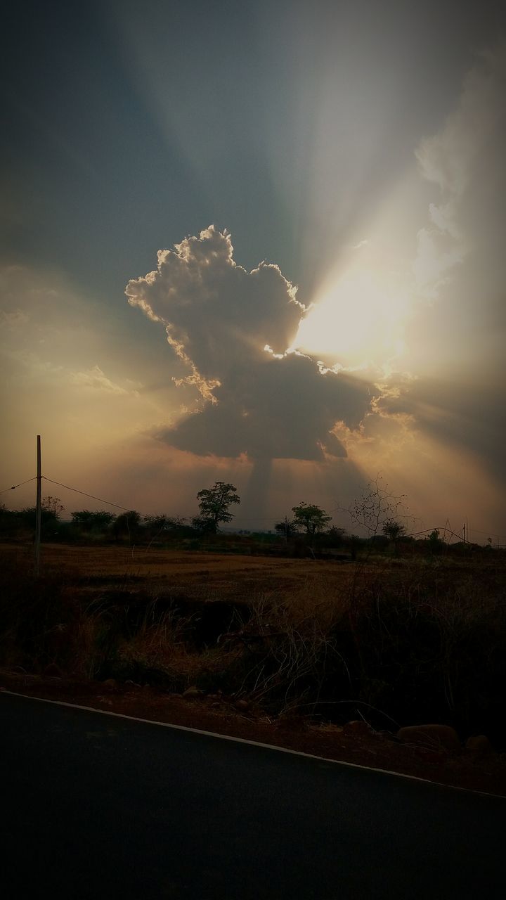 VIEW OF LANDSCAPE AT SUNSET