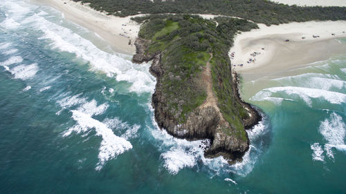 High angle view of sea