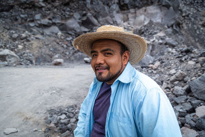 Portrait of smiling man wearing hat