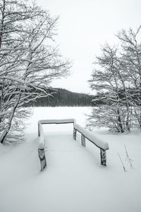 Scenic view of snow covered landscape