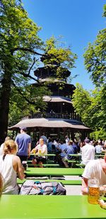 People at park against sky