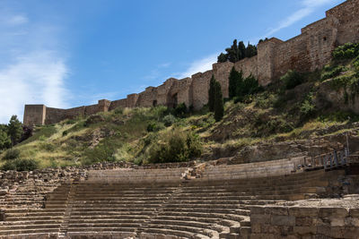 View of old ruin building against sky