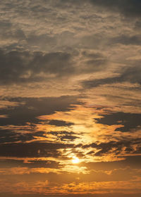 Low angle view of clouds in sky during sunset