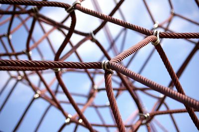 Close-up of jungle gym against sky