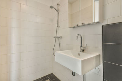 Close-up of sink in bathroom