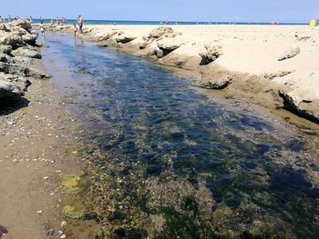 High angle view of beach against sky