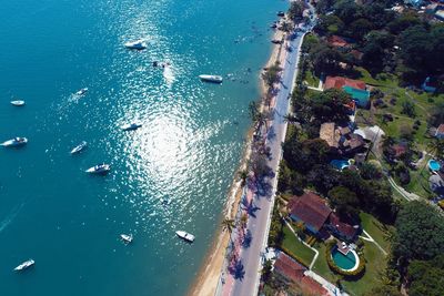 Aerial view of ilhabela beach, brazil