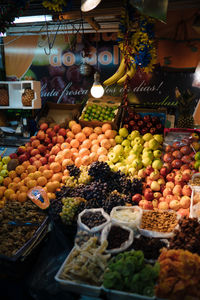 Fruits for sale at market stall