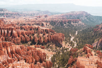 High angle view of rock formations