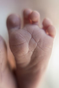 Close-up of baby boy's foot at home