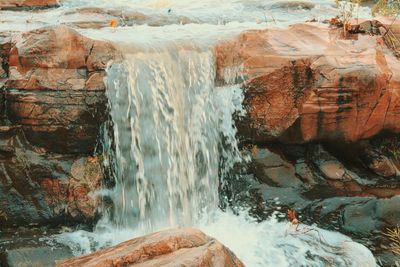 Scenic view of waterfall