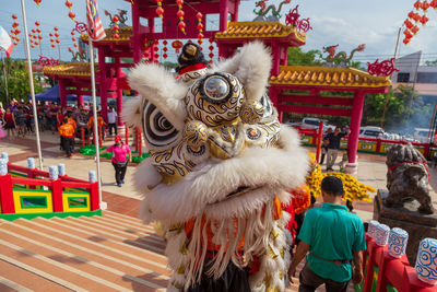 Group of people in traditional clothing during festival