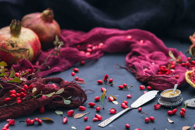 Close-up of fruits on table