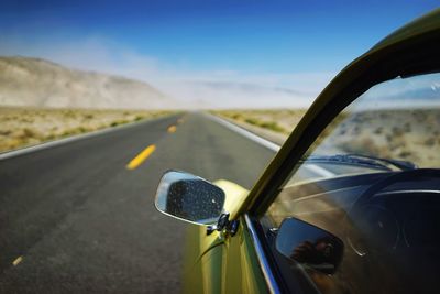 Car on desert road