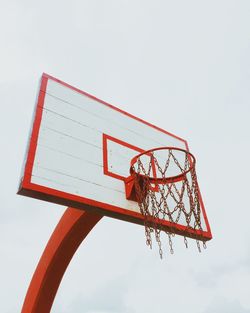 Low angle view of basketball hoop against sky