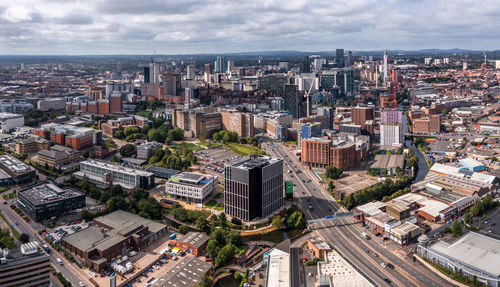 High angle view of cityscape