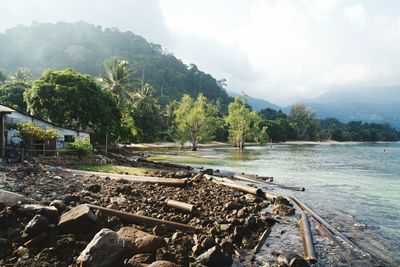 Scenic view of mountain against sky